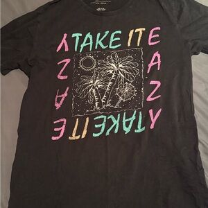 Globe Black Graphic Tee with Colorful Print